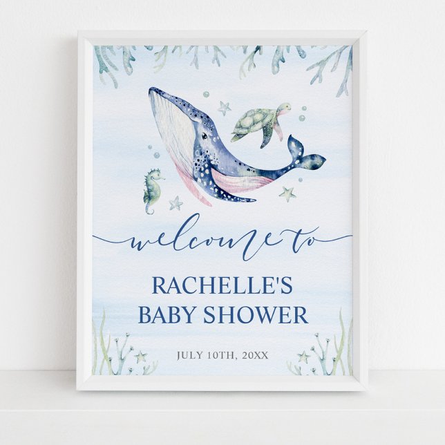 Poster C'est un garçon sous la mer Baby shower Bienvenue (Créateur téléchargé)