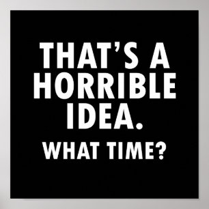 Poster C'est un noir drôle d'affiche d'idée horrible