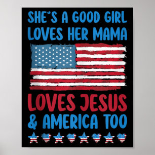 Poster Cest Une Bonne Fille Aime Sa Maman Jésus & Americ