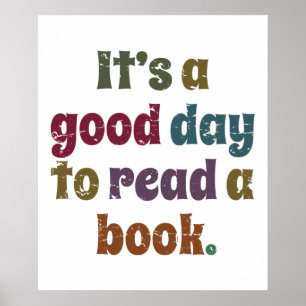 Poster C'est une bonne journée pour lire un livre, Louveu