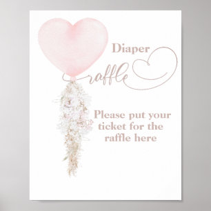 Poster C'est une couche de Baby shower Fille Pink Heart B