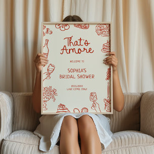 Poster C'est une Fête des mariées illustrée plus rouge