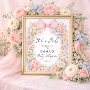 Poster C'est une fille Arc en rose Jardin Bienvenue à la
