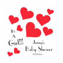 C'est une fille ! - Cœurs rouges mignons Baby Show