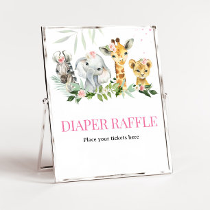 Poster C'est une fille Safari Animaux Déchets Raffle
