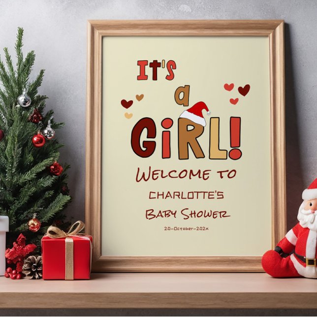 Poster C'est une fille ! Signe de bienvenue pour Baby Sho (Créateur téléchargé)