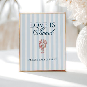 Poster C'est une prise Amour à rayures de homard est doux