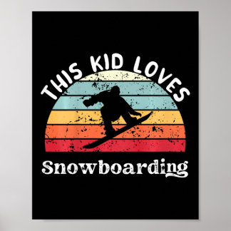 Poster Cet Enfant Aime Le Snowboard Garçons Filles