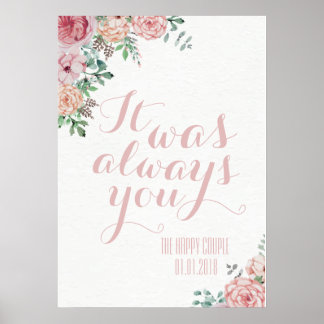 Poster C'Était Toujours Vous Mariage Vow Renouvellement S