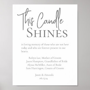 Poster Cette Bougie Brille Mariage Hommage Départ