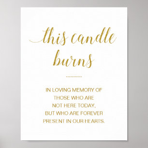 Poster Cette bougie brûle en souvenir affectueux Noces d'