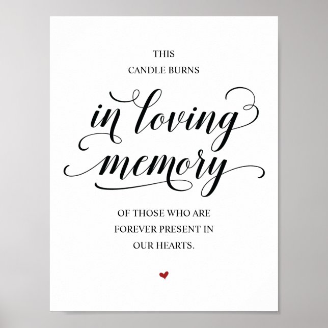 Poster Cette bougie brûle en souvenir affectueux Panneau  (Devant)