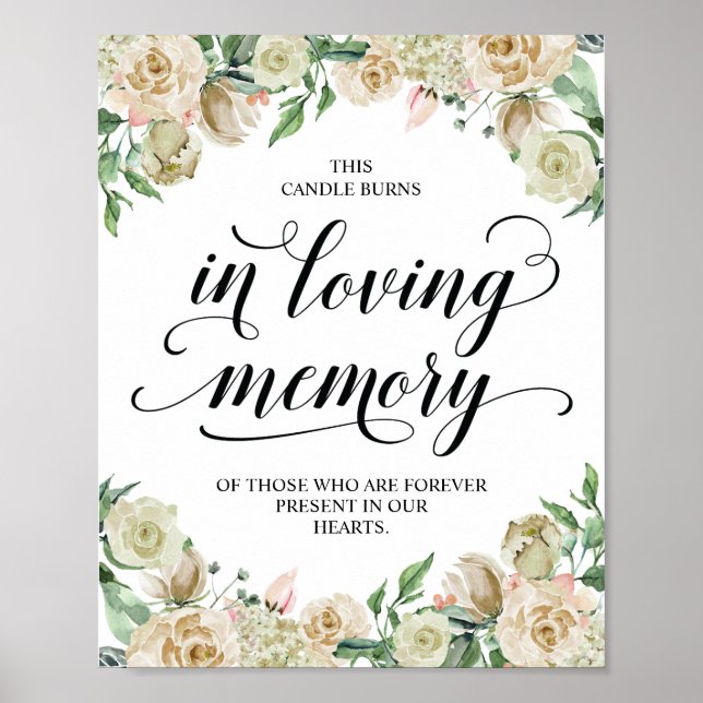 Poster Cette bougie brûle en souvenir affectueux Panneau  (Devant)