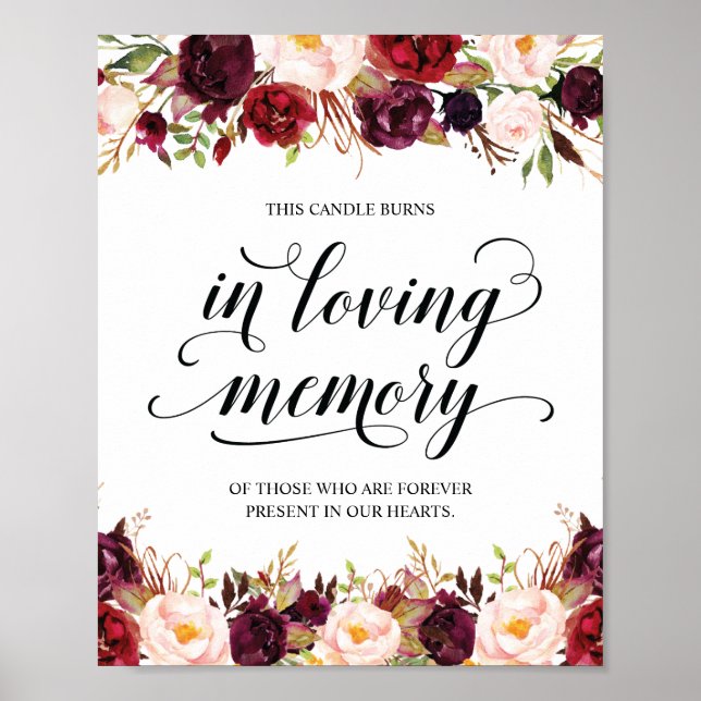 Poster Cette bougie brûle en souvenir aimant Panneau comm (Devant)