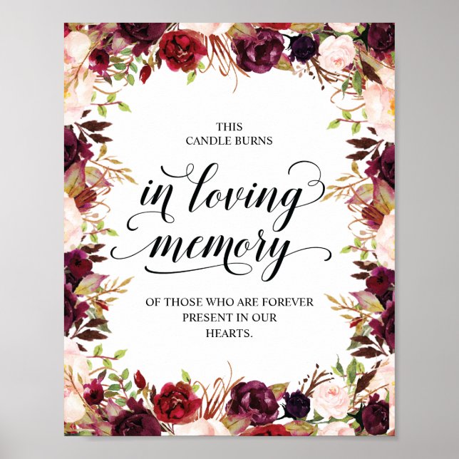 Poster Cette bougie brûle en souvenir Mémorial (Devant)