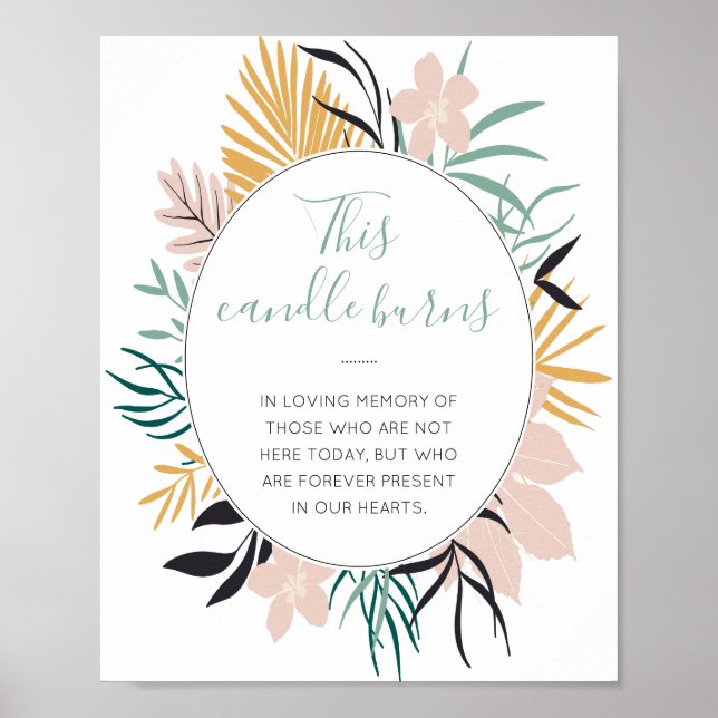 Poster Cette bougie brûle un panneau de mariage commémora (Devant)