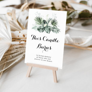 Poster Cette bougie florale blanche de verdure tropicale 