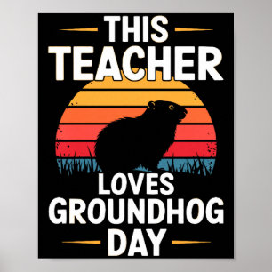 Poster Cette enseignante adore Groundhog Day Premium 
