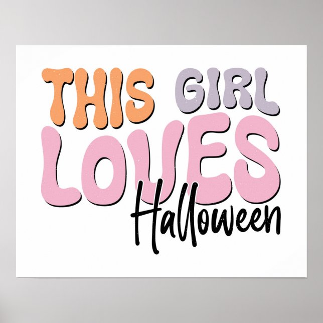 Poster Cette fille adore Halloween (Devant)