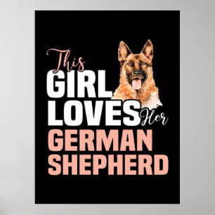 Poster Cette Fille Aime Son Berger Allemand