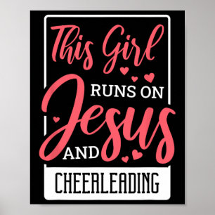 Poster Cette Fille Court Sur Jésus, Acclamations Cheerlea