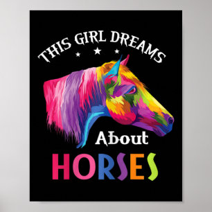 Poster Cette Fille Rêve Sur Les Chevaux Cheval Équitation