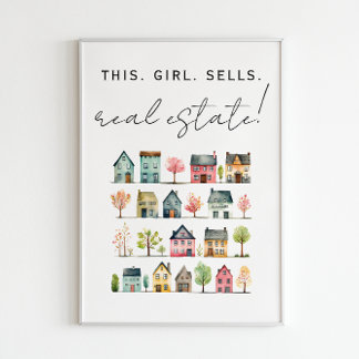 Poster Cette Fille Vend Immobilier