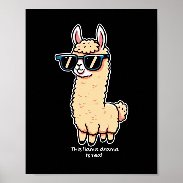 Poster Cette Llama Drama est vraiment une pose bizarre da (Devant)