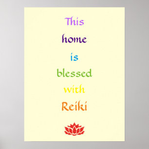 Poster Cette maison est bénie avec Reiki