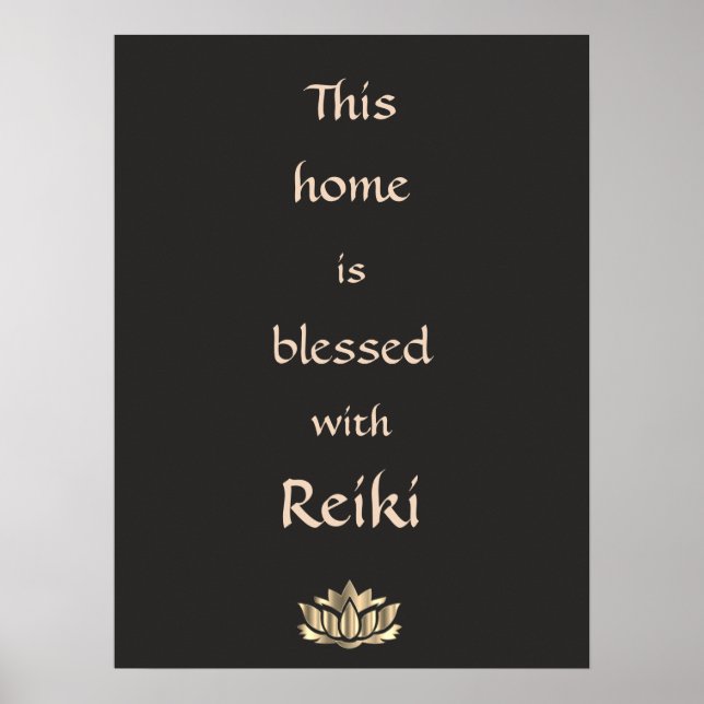 Poster Cette maison est bénie de Reiki (Devant)