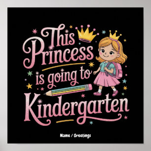Poster Cette princesse va à la maternelle Cadeau mignon