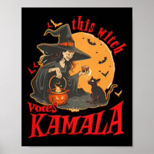 Poster Cette Sorcière Vote Kamala Witchy Halloween fémini