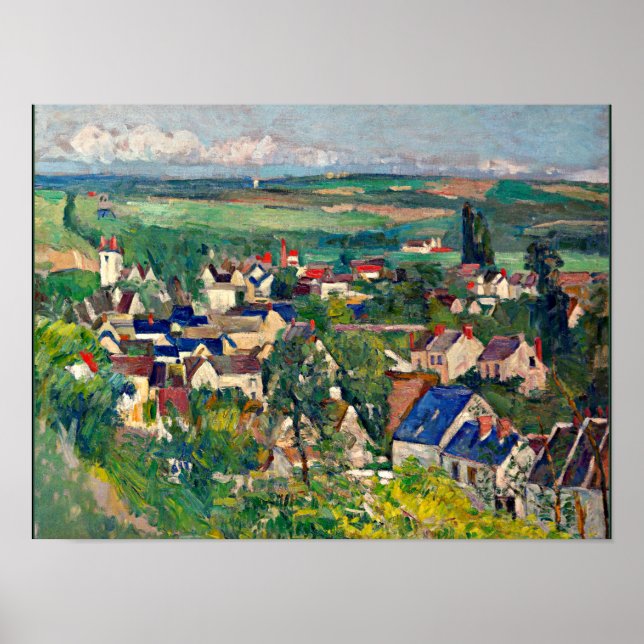 Poster Cezanne - Auvers, Vue panoramique (Devant)