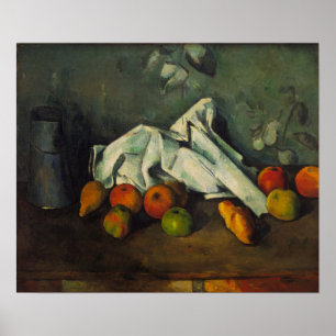 Poster Cézanne - Boîte de lait et de pommes