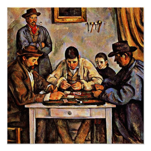Poster Cezanne - Les joueurs de cartes-1892 (Devant)