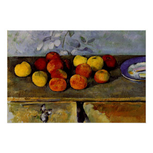Poster Cezanne - Pommes et biscuits