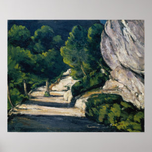Poster Cézanne - Route Avec Arbres Dans Les Montagnes Roc