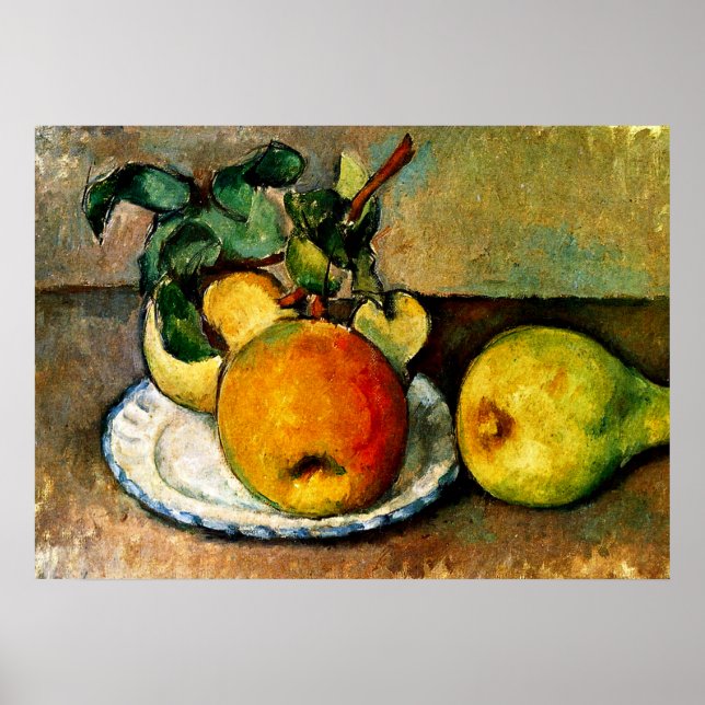 Poster Cezanne - Vie morte avec pommes et poires (Devant)