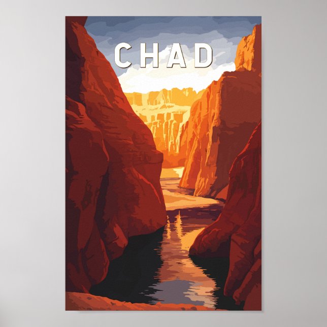 Poster Chad Illustration Travel Art Vintage (Devant)