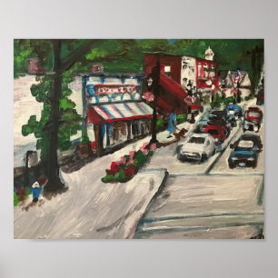 Poster "Chagrin Falls" Ohio Peinture de Willowcatdesigns