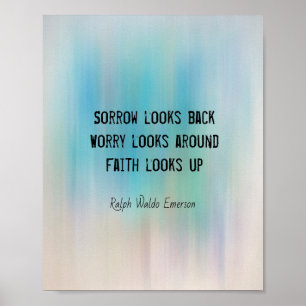 Poster chagrin regarde la citation inspirante d'Emerson