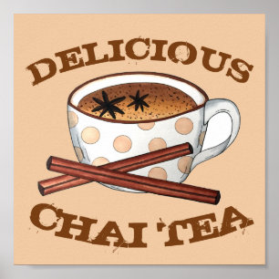 Poster Chai Teacup Indian Spiced Tea Cuisine Art Décor