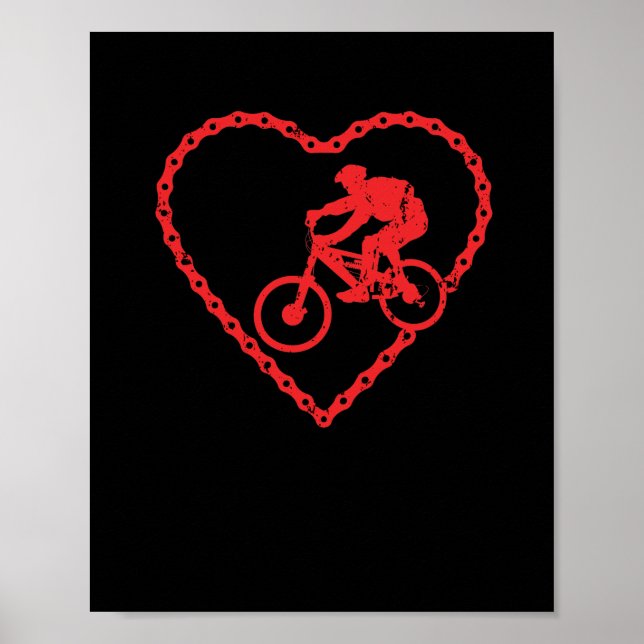 Poster Chaîne BMX coeur Valentine's Day vélo rider (Devant)