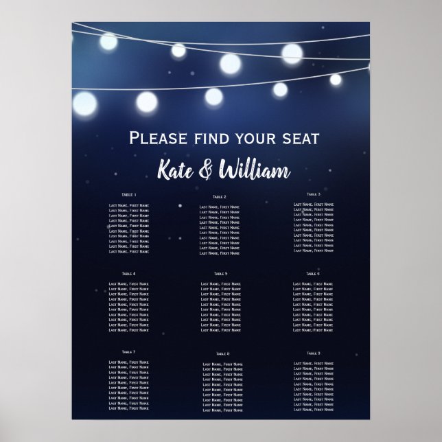 Poster Chaîne de lumière marine Plan d'assise (Devant)