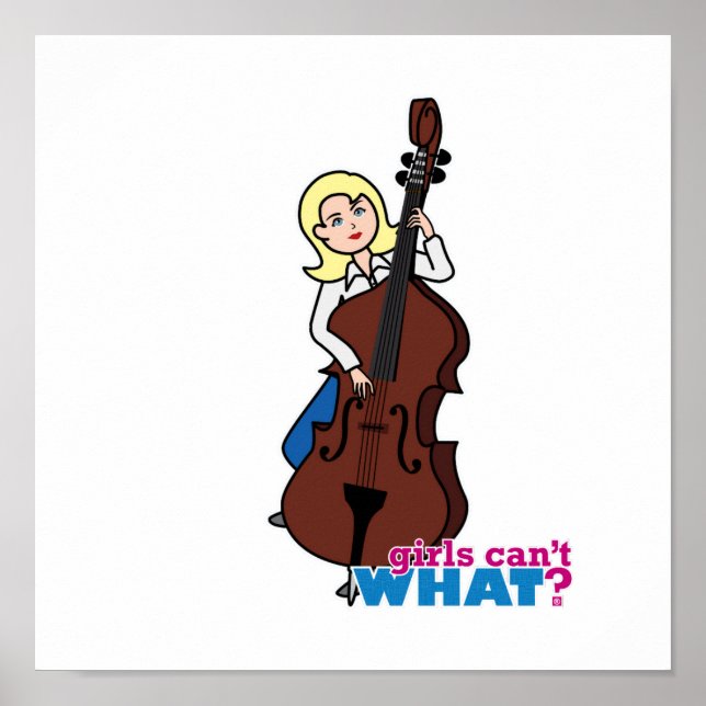 Poster Chaîne Lecteur de basse fille - Lumière/Blonde (Devant)