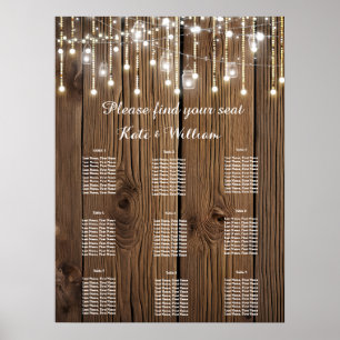 Poster Chaîne rustique de lumières Plan d'assise