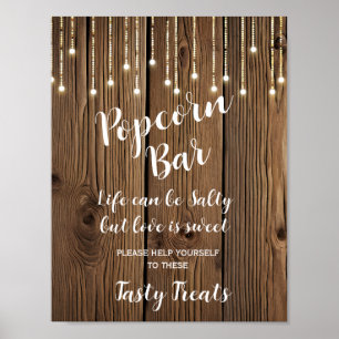 Poster Chaîne rustique des lumières Panneau mariage de la