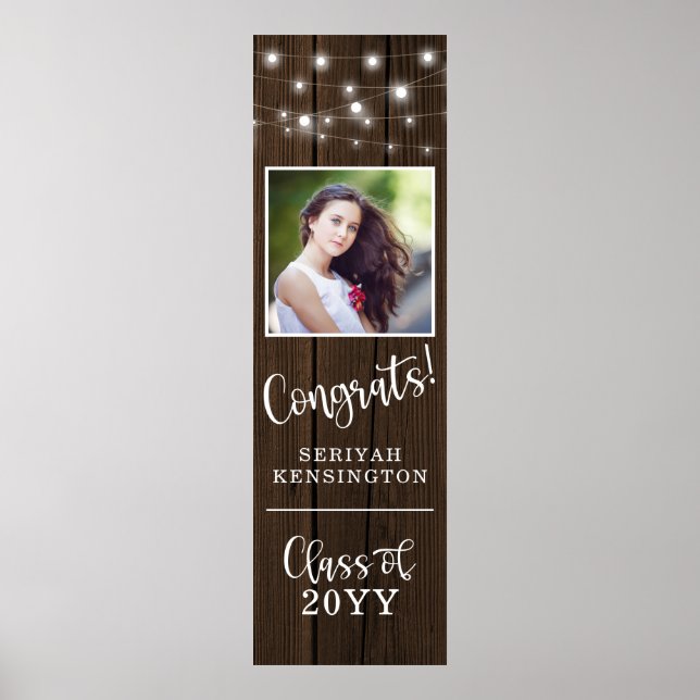 Poster Chaîne rustique illumine le bois Graduation vertic (Devant)