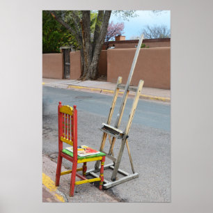 Poster Chaise d'artiste de Canyon Road, Santa Fe