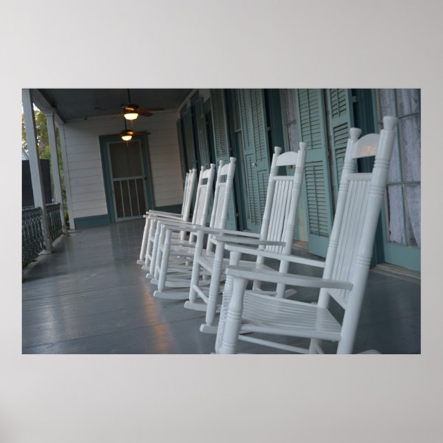 Poster Chaises à bascule blanches du sud (Devant)